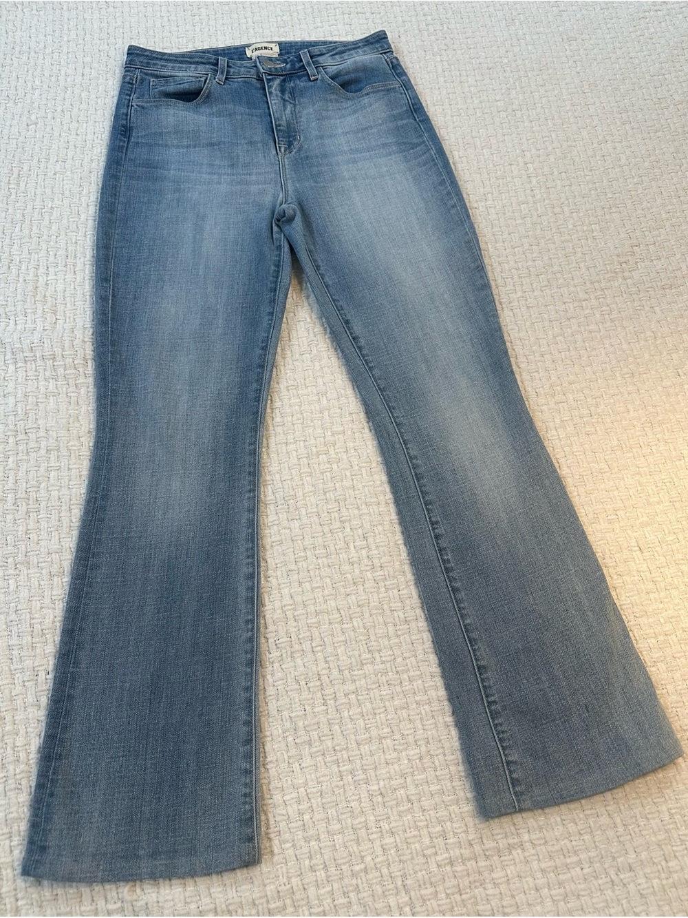 L'Agence Ruth High Rise Straight Leg Jeans Summit Wash Size 28